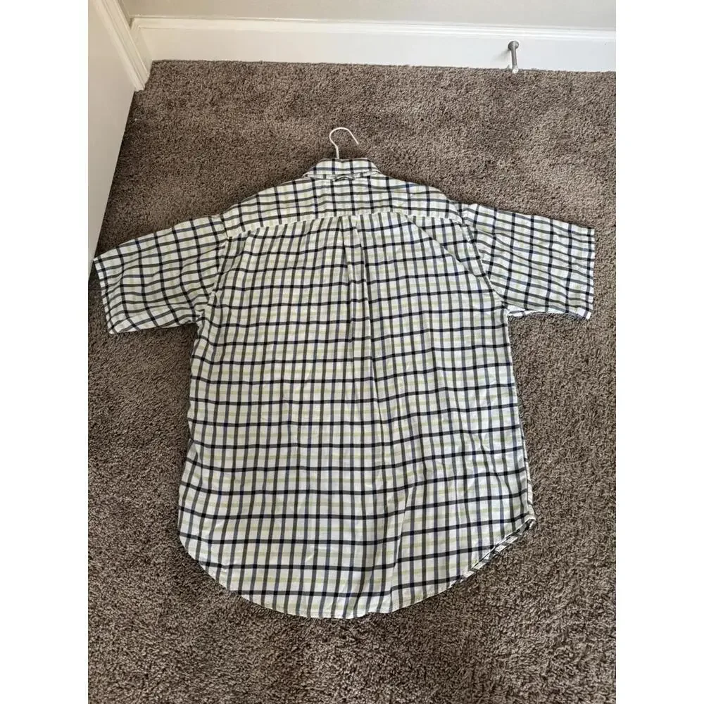 Tommy Hilfiger Button-Down Short Sleeve Shirt with Pocket - White‎ with Stripes
